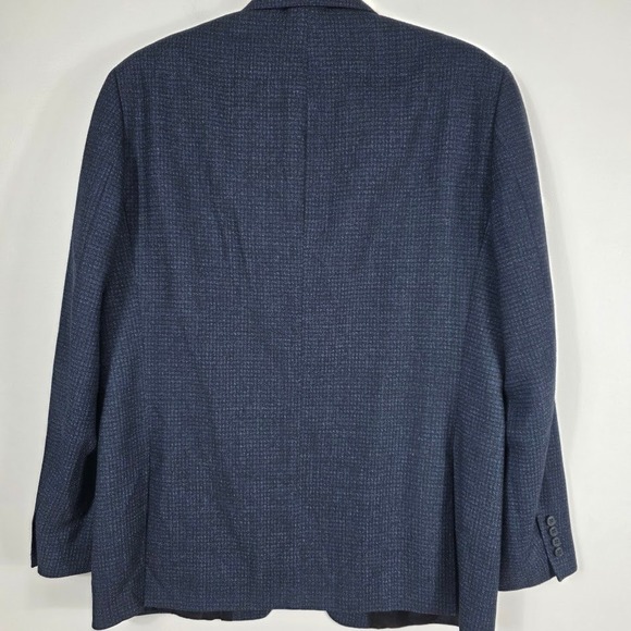 Calvin Klein Mens Navy Blue Textured Two Button Blazer Sport Coat Notch Lapel - Picture 2 of 6